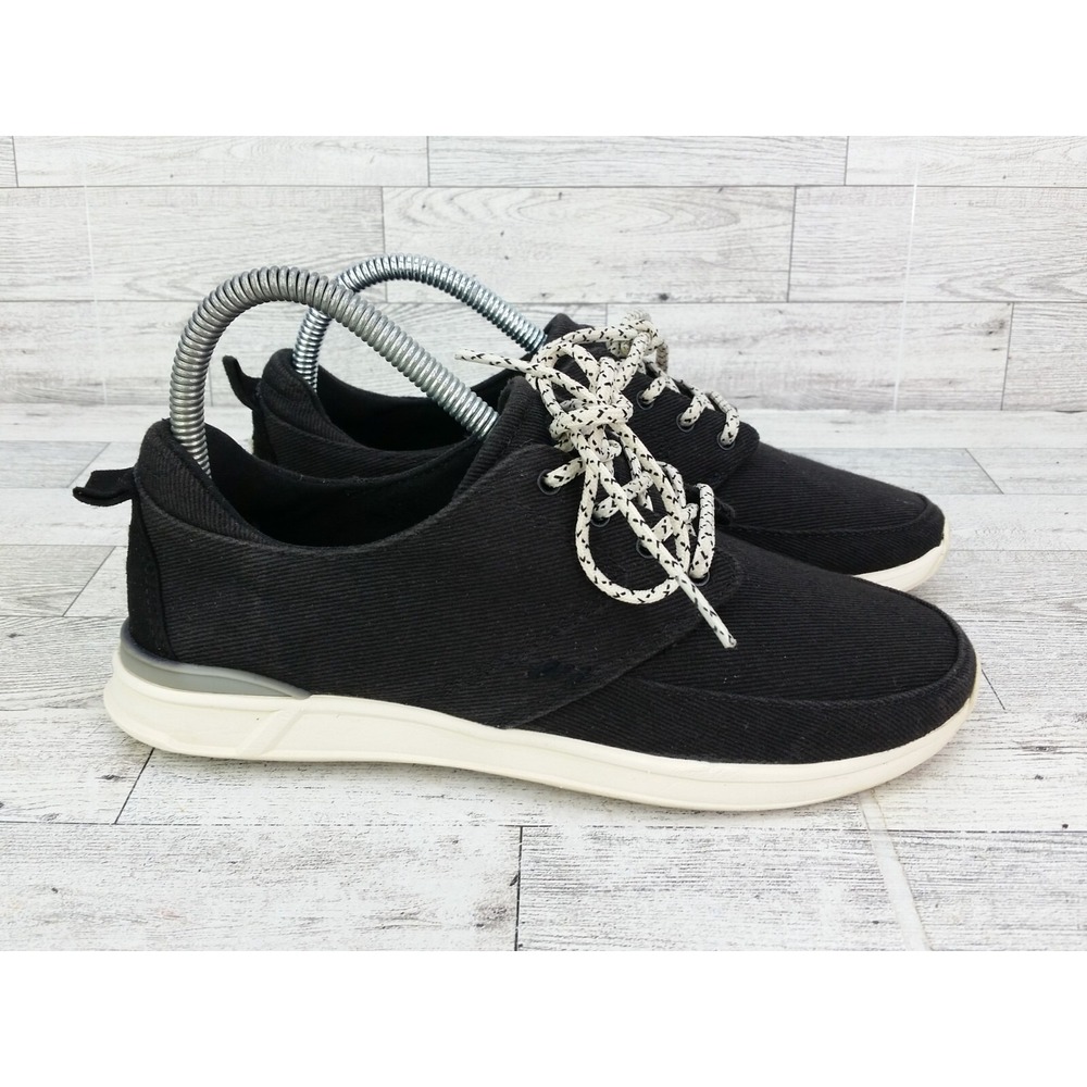 Reef Rover Low LX Black Canvas Sneakers Shoes Lace Up US Women's Size 6.5